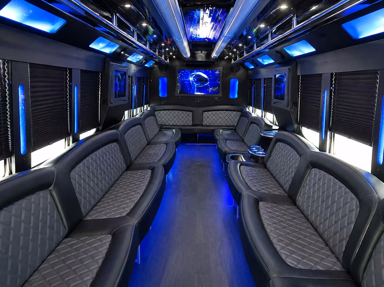 15 passenger party bus inside