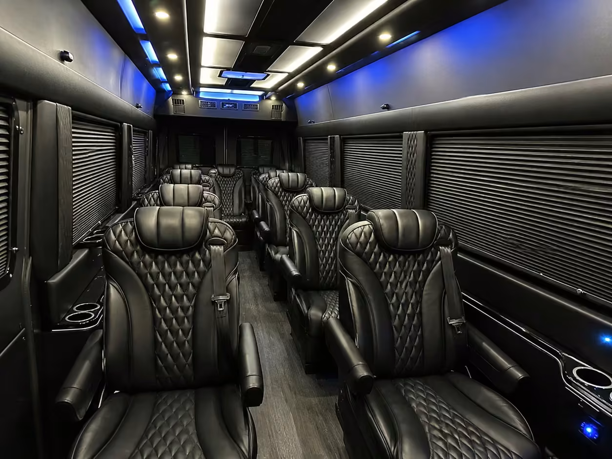 sprinter van rental with driver inside